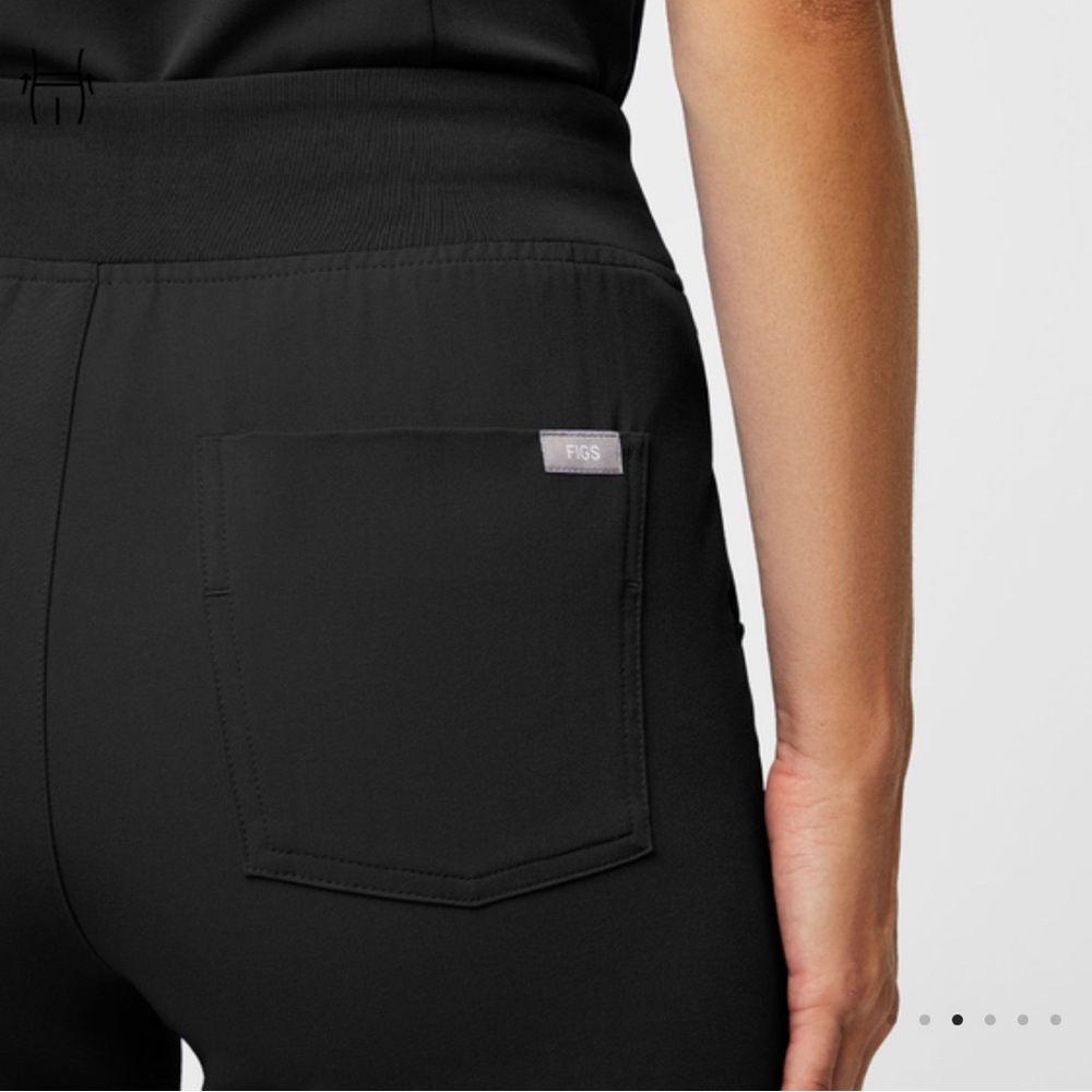 Figs Zamora High Rise Joggers Scrub Pants Black Size Small